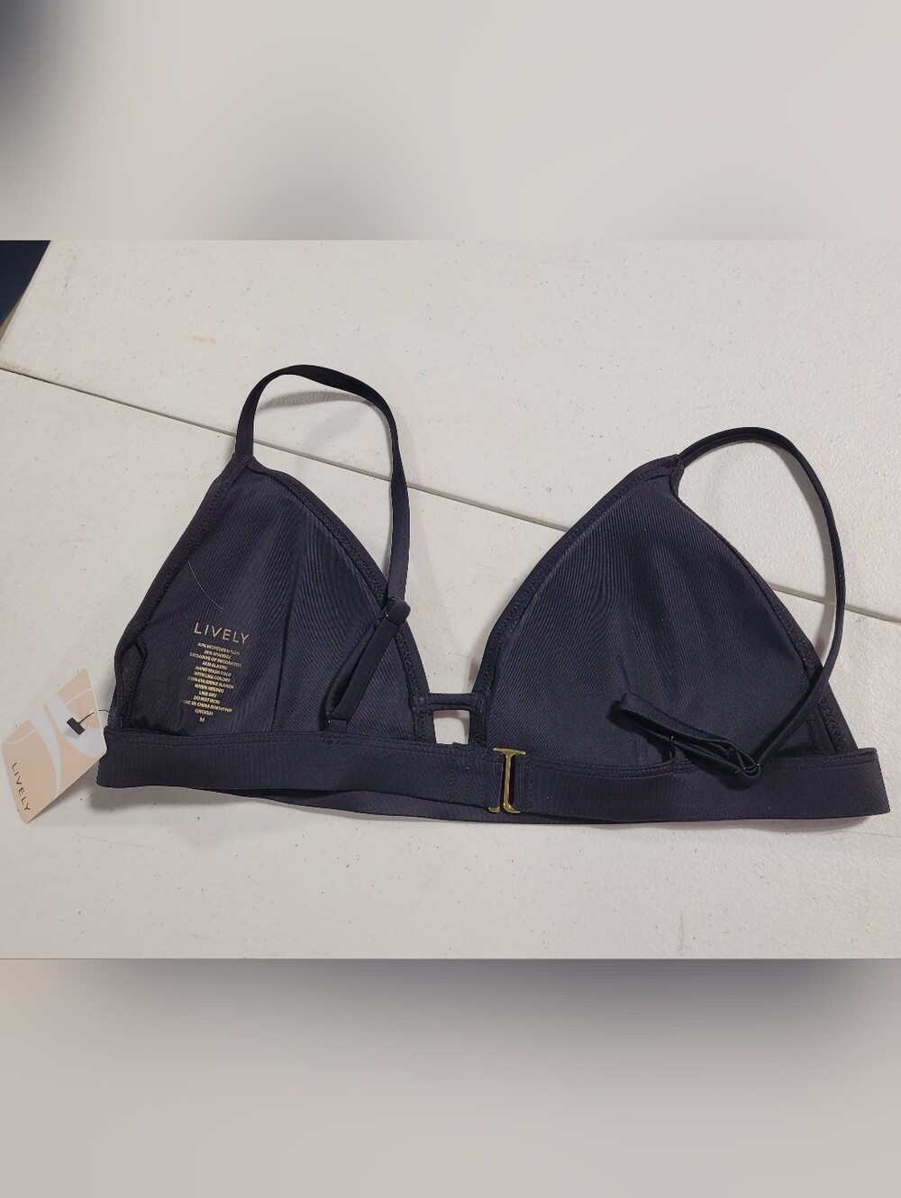 Lively Black Triangle Swim Bra with Back Clasp - Picture 3 of 4